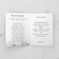 Carte de jour personnalisée Kasia Polonaise