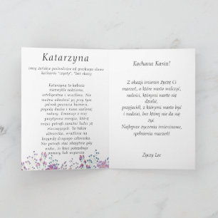 Carte de jour personnalisée Kasia Polonaise
