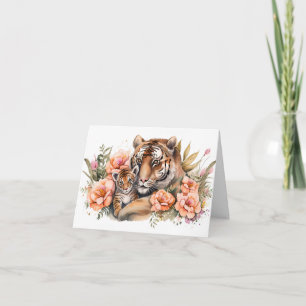 Carte de jour pour les mères de tigres et d'enfant