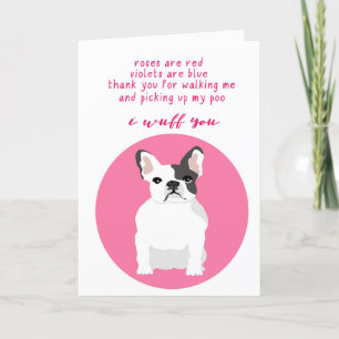 Carte de jour pour les Valentines de Bulldog Franç