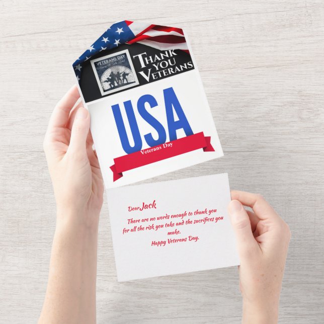 Carte de jour pour vétérans Merci (Déchirure)