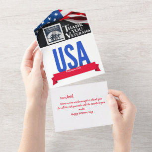Carte de jour pour vétérans Merci