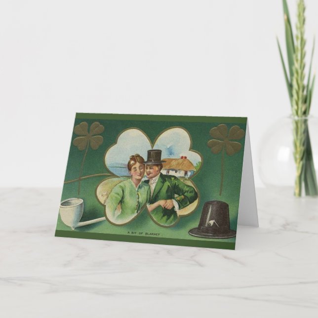 Carte de jour St. Patrick pour couple irlandais vi (Devant)