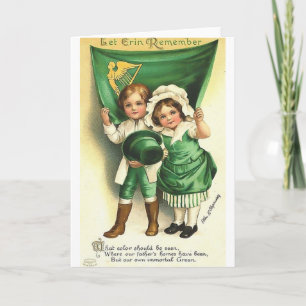 Carte de jour St. Patrick pour enfants irlandais v