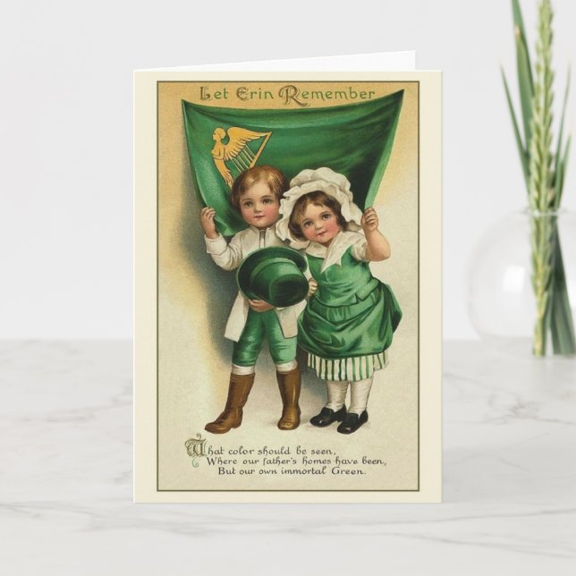 Carte de jour St. Patrick pour enfants irlandais v (Devant)
