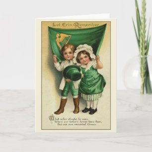 Carte de jour St. Patrick pour enfants irlandais v