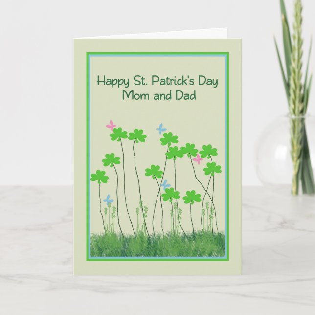 Carte de jour St. Patrick pour les Shamrocks Maman (Devant)