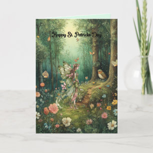 Carte de jour St. Patricks avec Fairy in the Woods