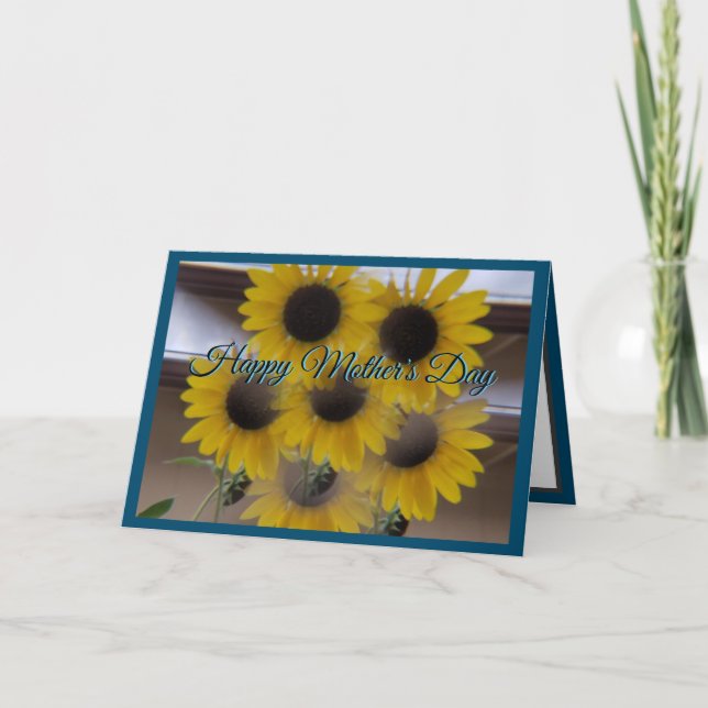Carte de jour Sunflower Kaleidoscope Blue Mothers (Devant)