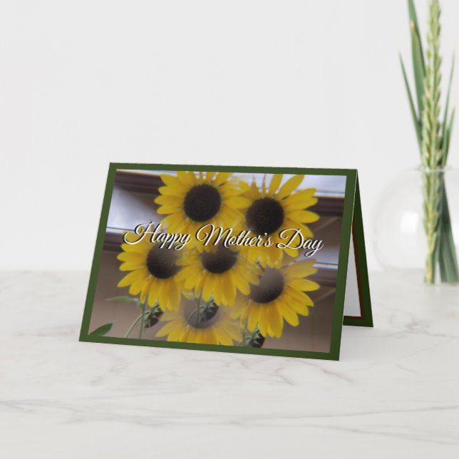 Carte de jour Sunflower Kaleidoscope Green Mothers (Devant)