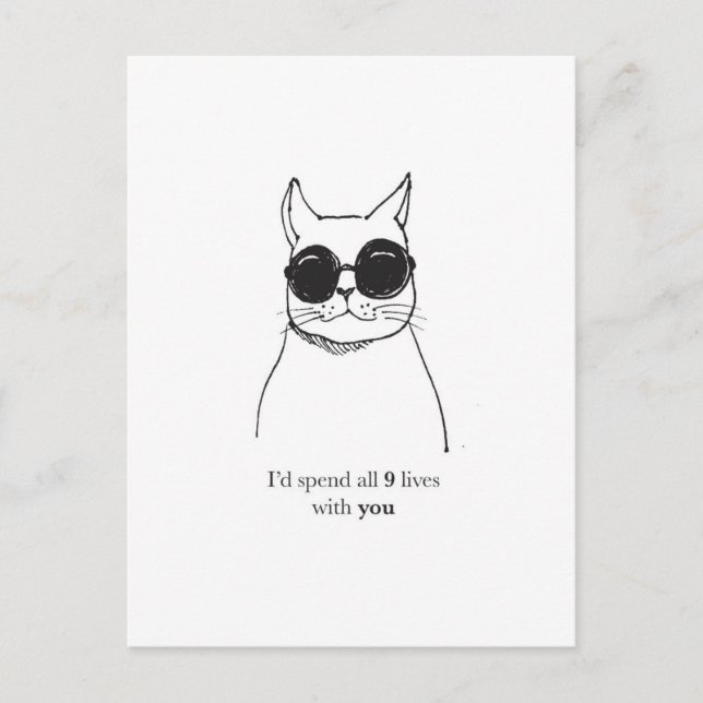 Carte de jour Valentines avec jeu de chat (Devant)