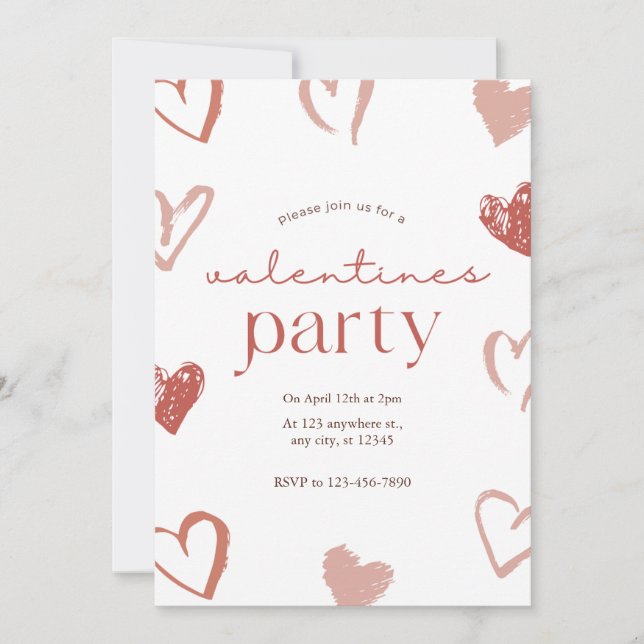 Carte de jour Valentines Coeurs Roses rouges (Devant)