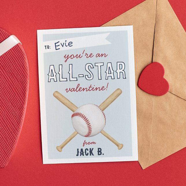 Carte de jour Valentines de la classe de baseball  (Créateur téléchargé)