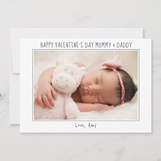 Carte de jour Valentines Photo bébé pour nouveaux  (Devant)