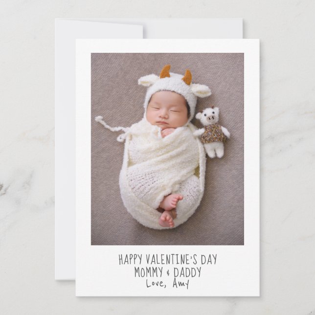 Carte de jour Valentines Photo bébé pour nouveaux  (Devant)