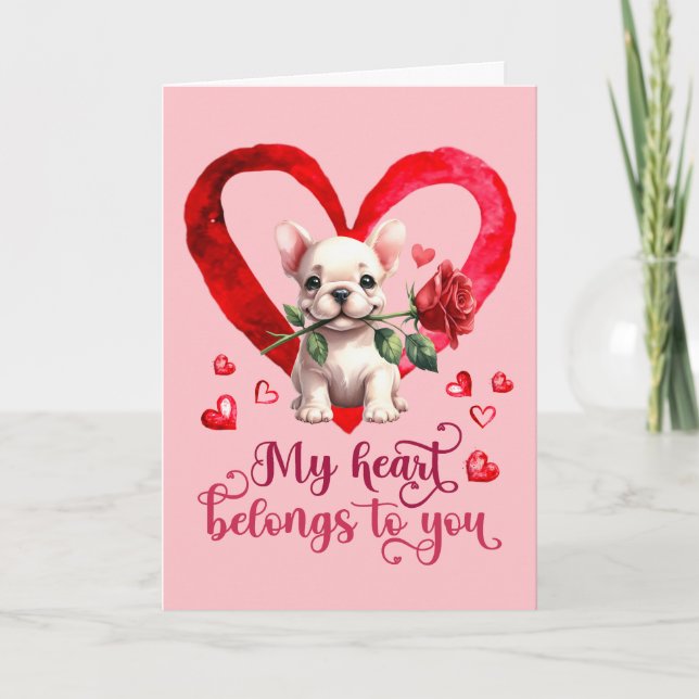 Carte de jour Valentines pour chien d'eau taureau  (Devant)