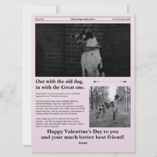 Carte de journal de la Saint-Valentin pour meilleu