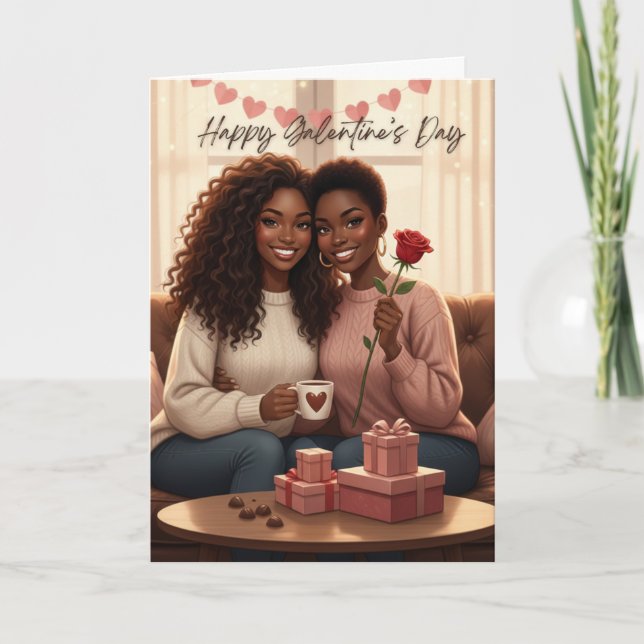 Carte de Joyeuse Saint-Valentin entre copines (Devant)