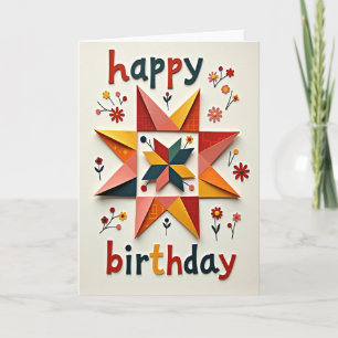 Carte de joyeux anniversaire à motif matelassé