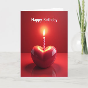 Carte de joyeux anniversaire au cœur rouge