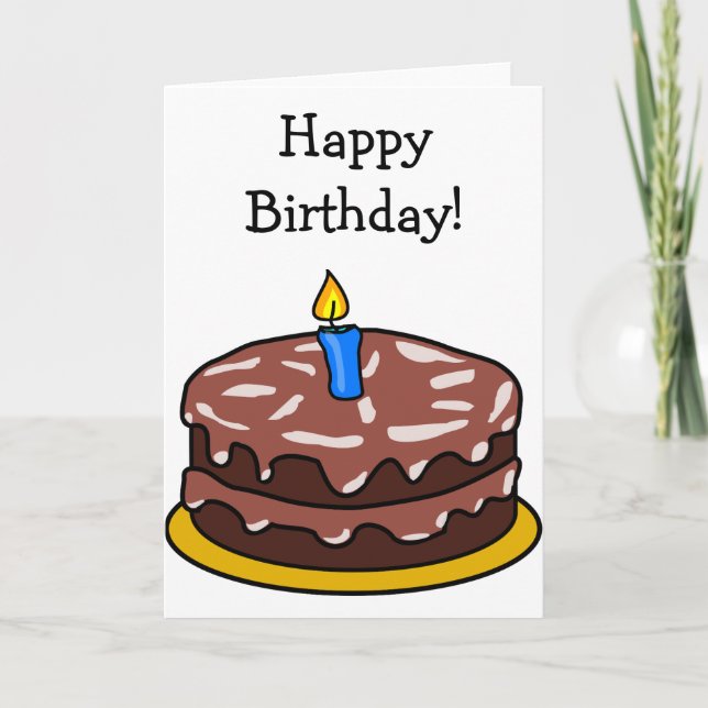 Carte de joyeux anniversaire avec le gâteau de (Devant)