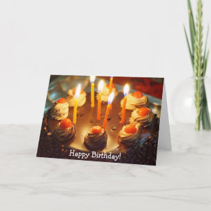 Carte de joyeux anniversaire avec le gâteau de