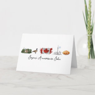 Carte de Joyeux Anniversaire Canadienne-Française,