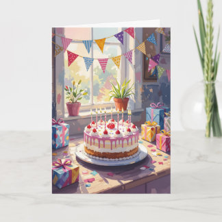 Carte de Joyeux Anniversaire - Carte de gâteau d'a