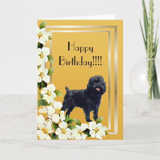 Carte de joyeux anniversaire d'Affenpinscher (Devant)