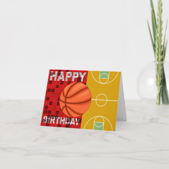 Carte de joyeux anniversaire de basket-ball (Devant)