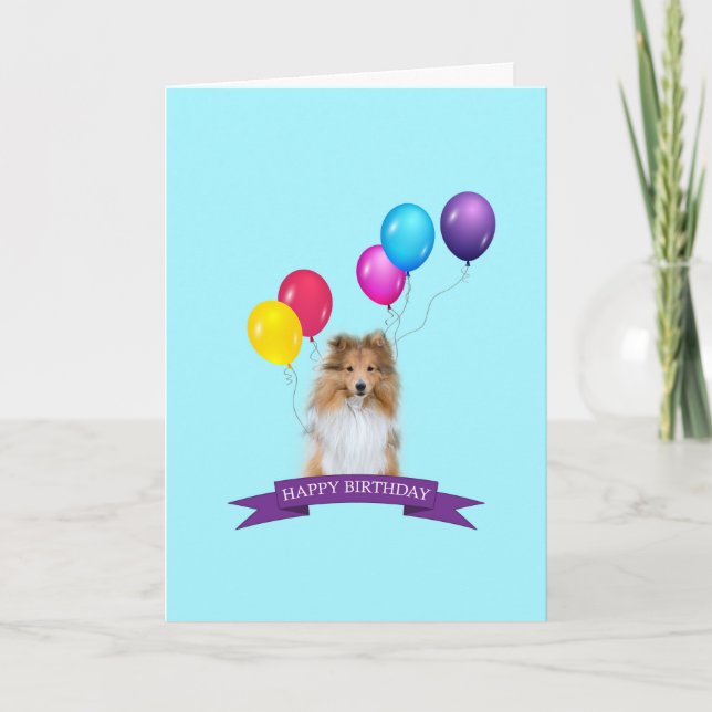 Carte de joyeux anniversaire de chien de berger de (Devant)