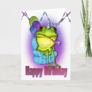 Carte de joyeux anniversaire de grenouille