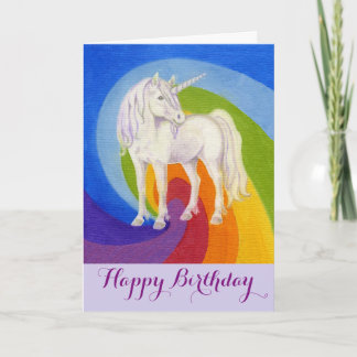 Carte de joyeux anniversaire de licorne
