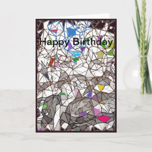 Carte de joyeux anniversaire de mosaïque de