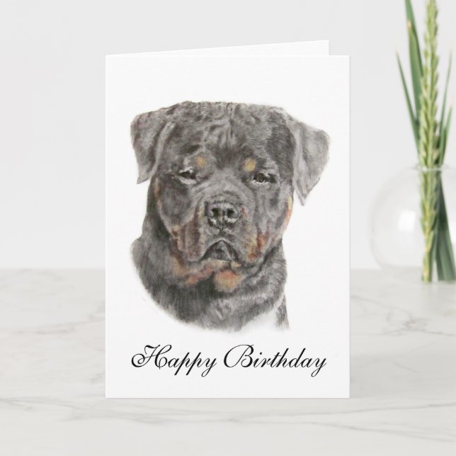 Carte de joyeux anniversaire de rottweiler (Devant)