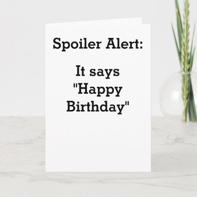 Carte de joyeux anniversaire de spoiler (Devant)