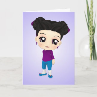 Carte de joyeux anniversaire de tarte de Chibi