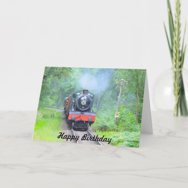 Carte de joyeux anniversaire de train de vapeur (Devant)