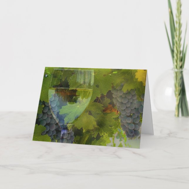 Carte de joyeux anniversaire de vin (Devant)
