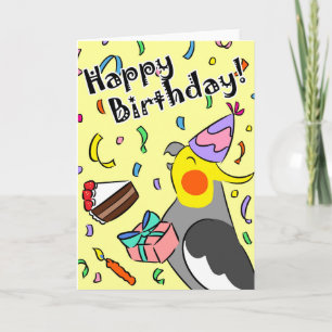 Carte de joyeux anniversaire d'oiseau de perroquet