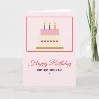 Carte de Joyeux Anniversaire Hip Hip Hourra Pixel 