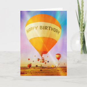 Carte de joyeux anniversaire : Montgolfières