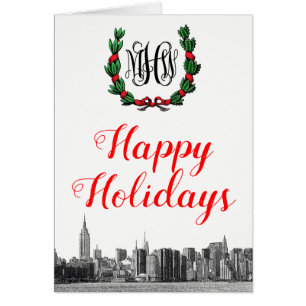 Carte de Joyeux Jours de Noël NYC Skyline