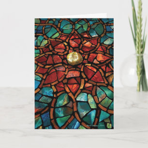 Carte de Joyeux Noël/bonne année en verre souillé