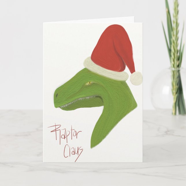 Carte de "Joyeux Noël" de Raptor Claus (Devant)