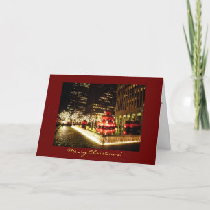 Carte de Joyeux Noël - lumières de vacances - New