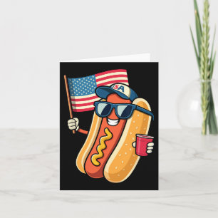 Carte De Juillet Hotdog Funny Quart Juillet Patriotique 