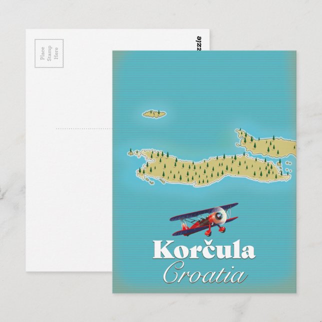 Carte de Korčula Croatie (Devant / Derrière)
