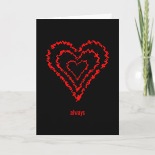 Carte de l’Amour « Toujours » au Cœur Abstrait Mod