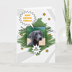 Carte de la bande dessinée de chien Anniversaire avec la